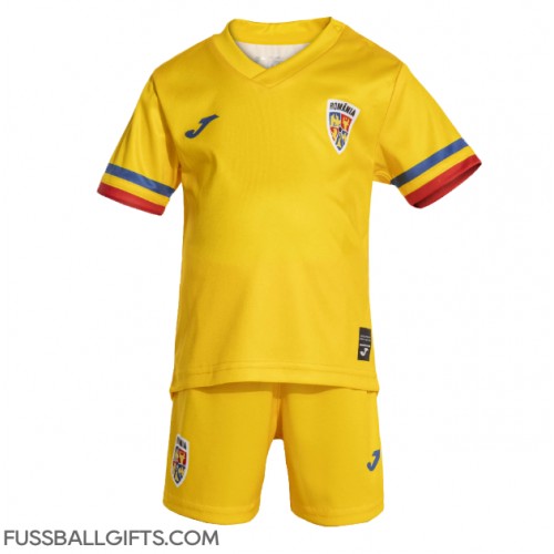 Rumänien Fußballbekleidung Heimtrikot Kinder EM 2024 Kurzarm (+ kurze hosen)